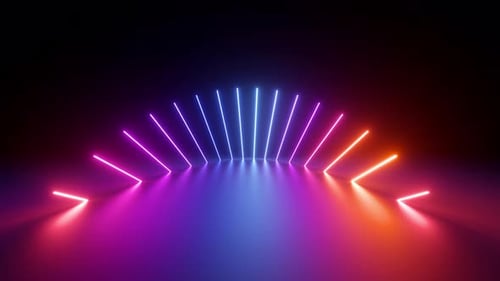 animação 3D em loop de linhas de néon brilhantes