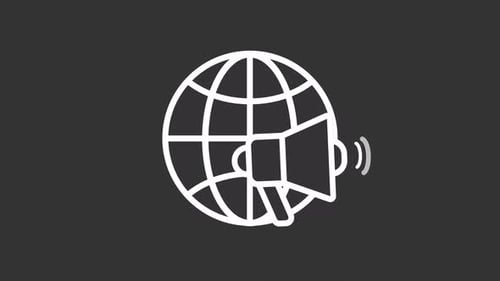 Animated Worldwide White Line Icon