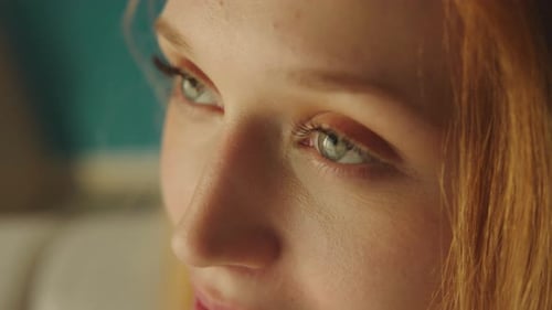 Close-up face of a beautiful woman
