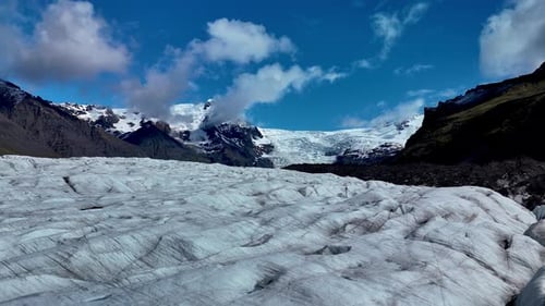 Majestic Svinafellsjokull Glacier Showcases Stunning Ice Formations in Iceland