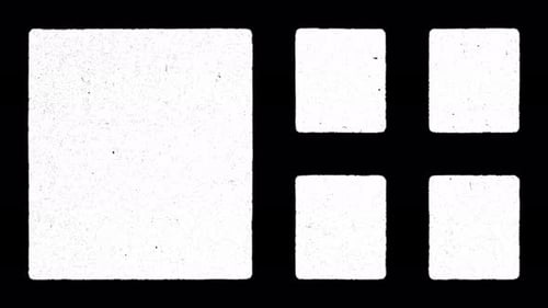 Collage Collection: Vintage screen effect in five rectangles in a unique layout in a loop