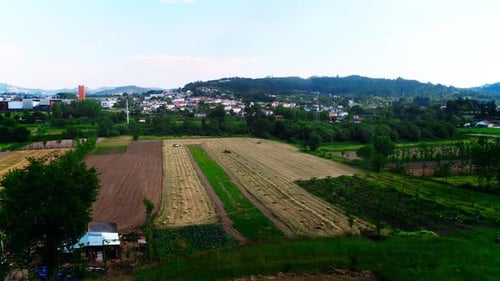 Tractor Agriculture Farming Aerial View