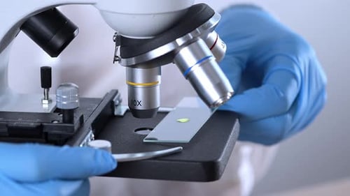 Microscope Sample Preparation in a Medical Lab