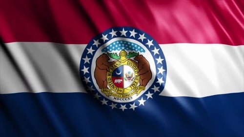 Waving Flag of Missouri State Animated Loop