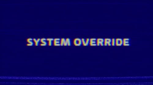 System Override Glitch Text Animation
