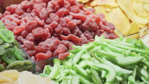 Wide range of dried fruits at the Grand Bazaar, Istanbul