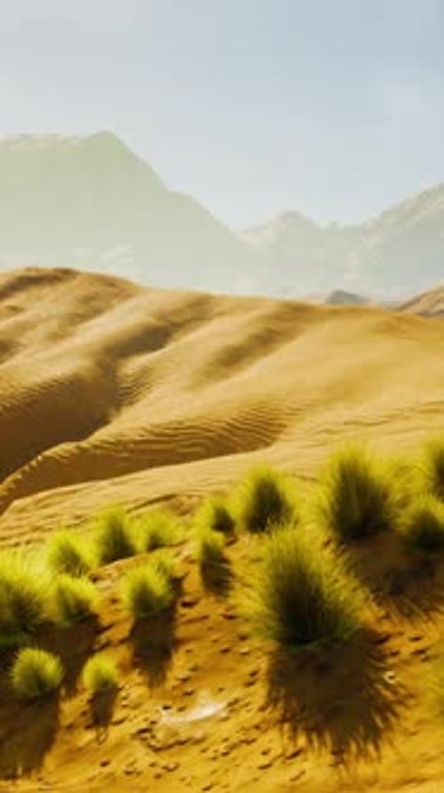 A Stunning Computergenerated Desert Landscape with Majestic Mountains