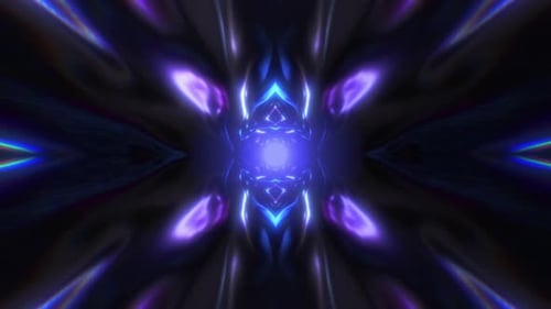 Blue Neon Light Tunnel Effect 03