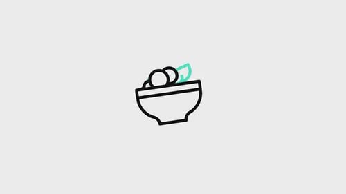 Animated Minimalist Line Icon of Food Bowl Filling