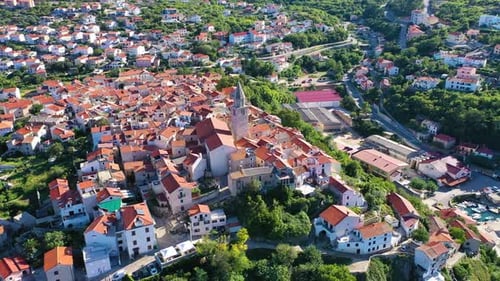 Medieval city with a tower in the heart of Europe