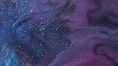 Colorful Sparkling Swirls of Paint and Glittering Shimmers