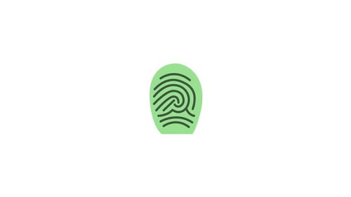 Animated Flat Design Fingerprint Icon Reveal