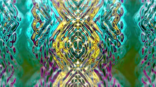 Vibrant Abstract Fluid Psychedelic Symmetrical Pattern Loop