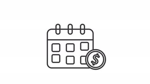 Financial Schedule Calendar Icon Animation