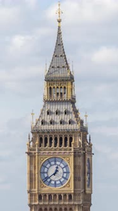 Big Ben Clock in London England in Vertical