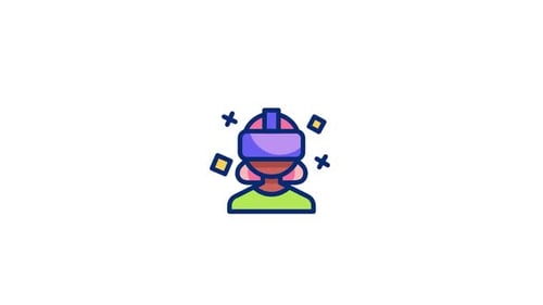 Animated Virtual Reality Headset User Icon