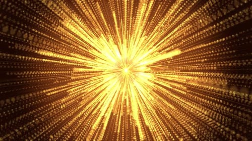 Las luces explosivas doradas brillan