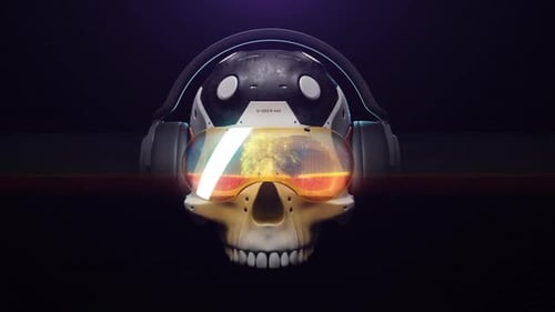 Futuristic Skull VR Goggles Technology Opener