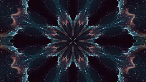 Shiny Greenish Golden Kaleidoscope Flowers Animation Background