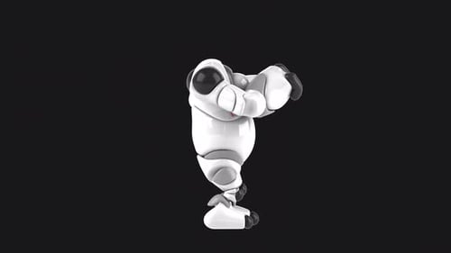 Fun 3D cartoon robot dancing (with alpha channel)