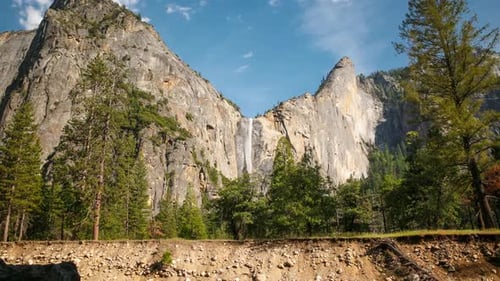 Scenic River In Yosemite National Park Time Lapse