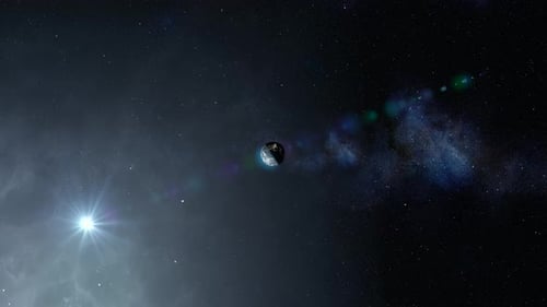 Realistic Earth Rotation from Day to Night in Space