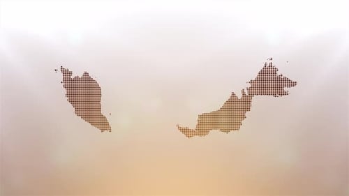 Digital Pixelated Map of Malaysia Reveal Animation