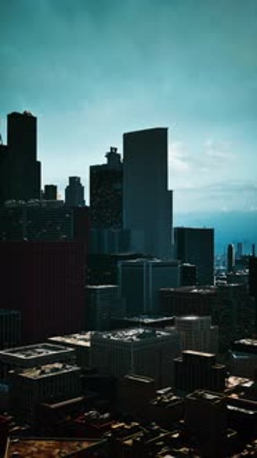 Overlooking Urban Landscape From HighRise Building