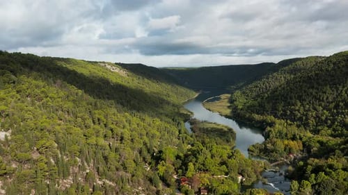 Aerial footage shows off the river's stunning landscapes and forests.