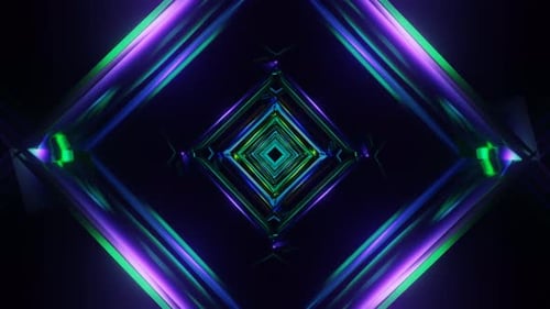 Pulsating Neon Square Shape Background VJ Loop