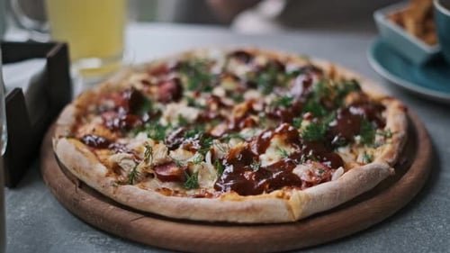 BBQ Chicken Pizza Cafe Table