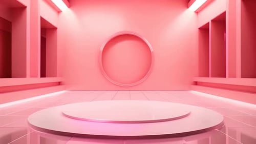 podium Futuristic showcase with platform for product displaying. Empty modern stage display