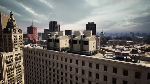 Una vista impresionante de un horizonte urbano con una arquitectura detallada