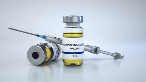 Coronavirus COVID-19 Vaccine Vials with Hypodermic Needle