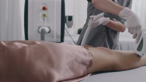 Laser Hair Removal on Legs in Clinic