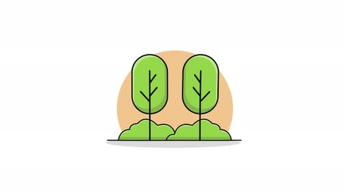 4k Green Trees Animation Video