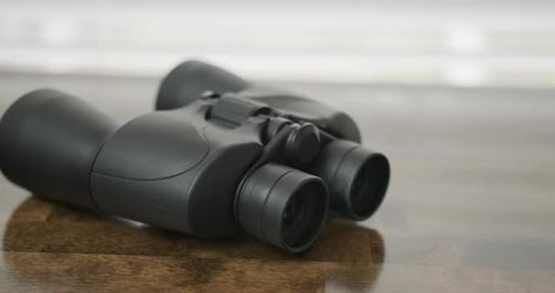 Close Up Panning Shot of Binoculars