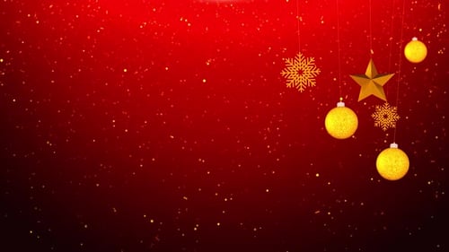 Decorated Christmas Balls Holiday on Sparkling Particles Happy New Year Merry Christmas Video