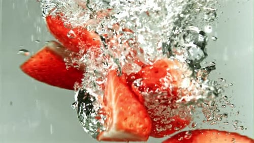Strawberries Fall Into a Whirlpool