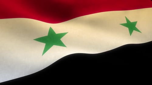 Seamless Loop Realistic Waving Syrian Flag Background