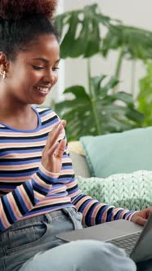 Woman on Video Call With Laptop Computer