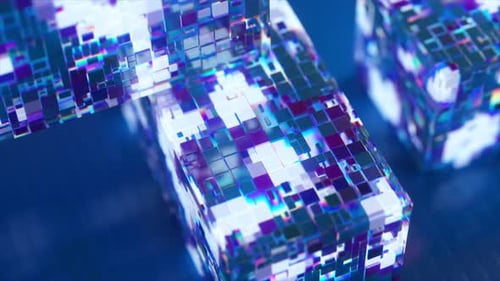 Abstract Digital Glitch Squares Animated Background