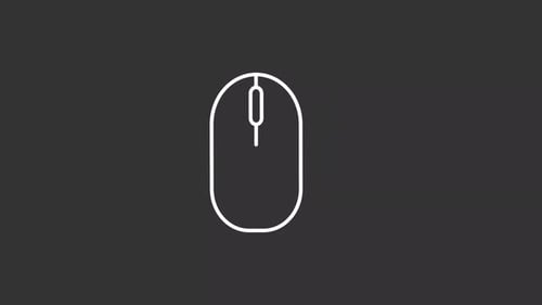 Animated computer mouse white icon