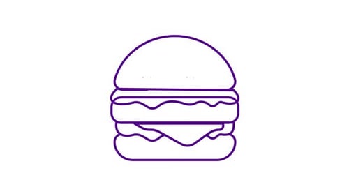 Minimalist Line Art Hamburger Reveal Animation