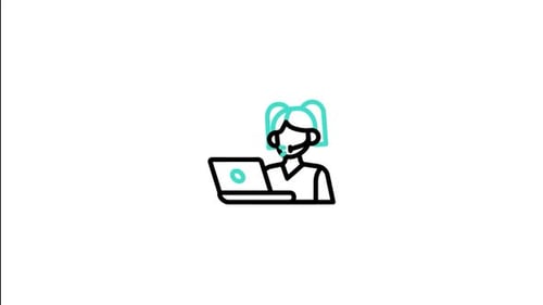 Flat Design Customer Support Agent Icon Animation