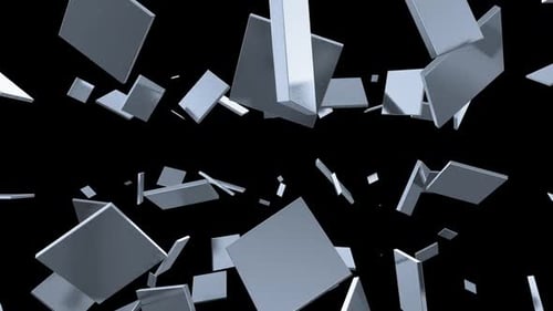 Boucle d'animation de formes bleues géométriques en acier léger