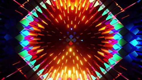 Rotated Equalizer Vj Loop Background Colored Music Video 4K