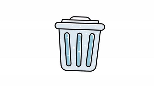animation of Trash can with a circle around it.