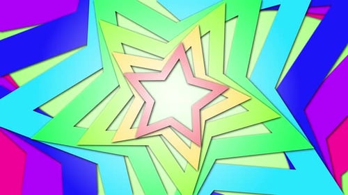 Abstract Stars Shape Color Changing Motion Design Background, Stars Geometry Shape Loop Animation Ba