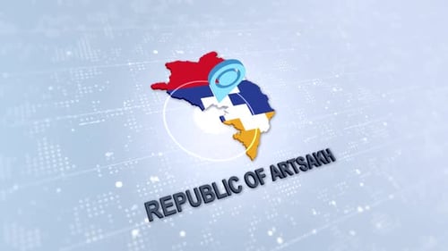 Republic Of Artsakh Map With Marker